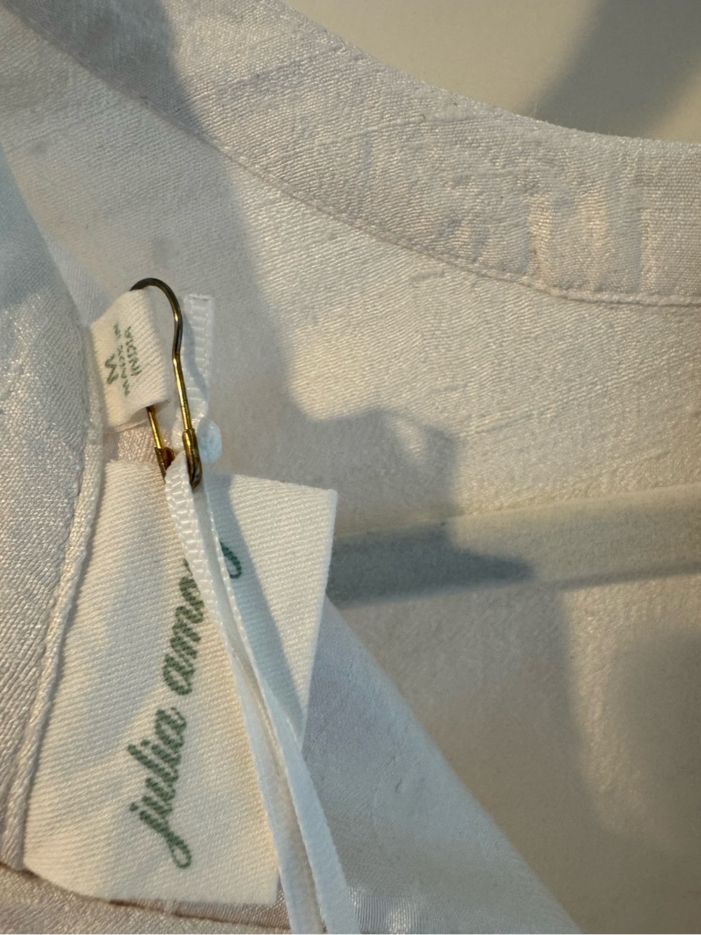 NWT Julia AMORY Slim Jane Dress Dupioni Silk White “Blanc” | M - Picture 8 of 8